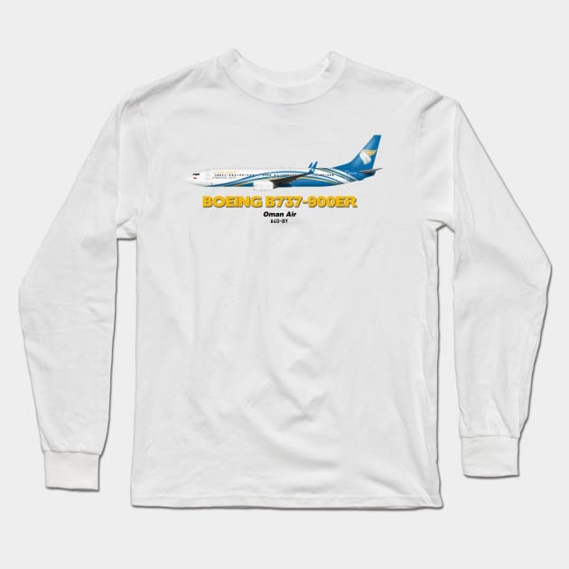 Boeing B737-900ER - Oman Air Long Sleeve T-Shirt by TheArtofFlying